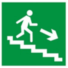 знак "Направление к эвакуационному выходу по лестнице вниз"